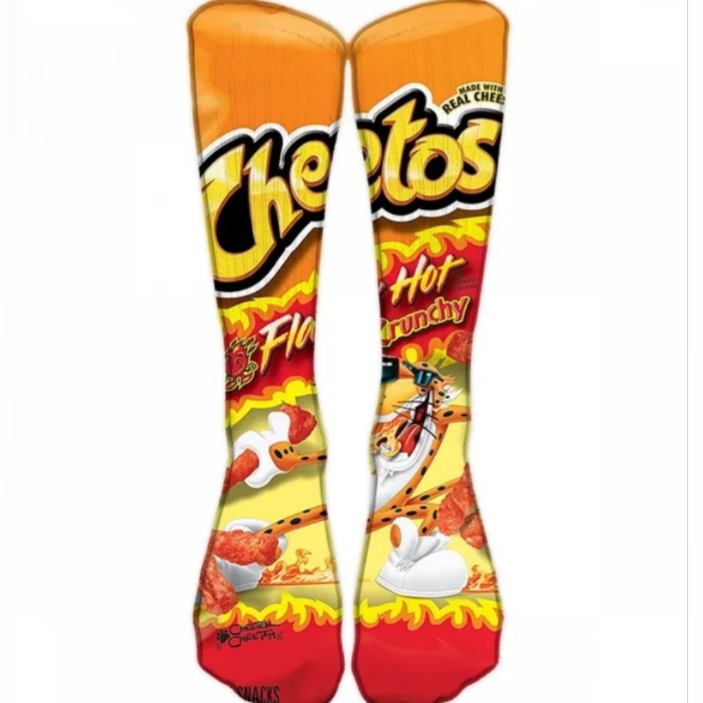 Cheetos Flamin Hot Socks, Funny Socks, Fun Adult Socks